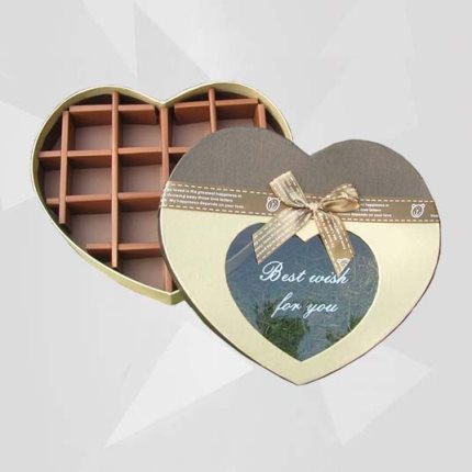 Carton Caja de Chocolates en Forma de Corazón, Personalizadas para